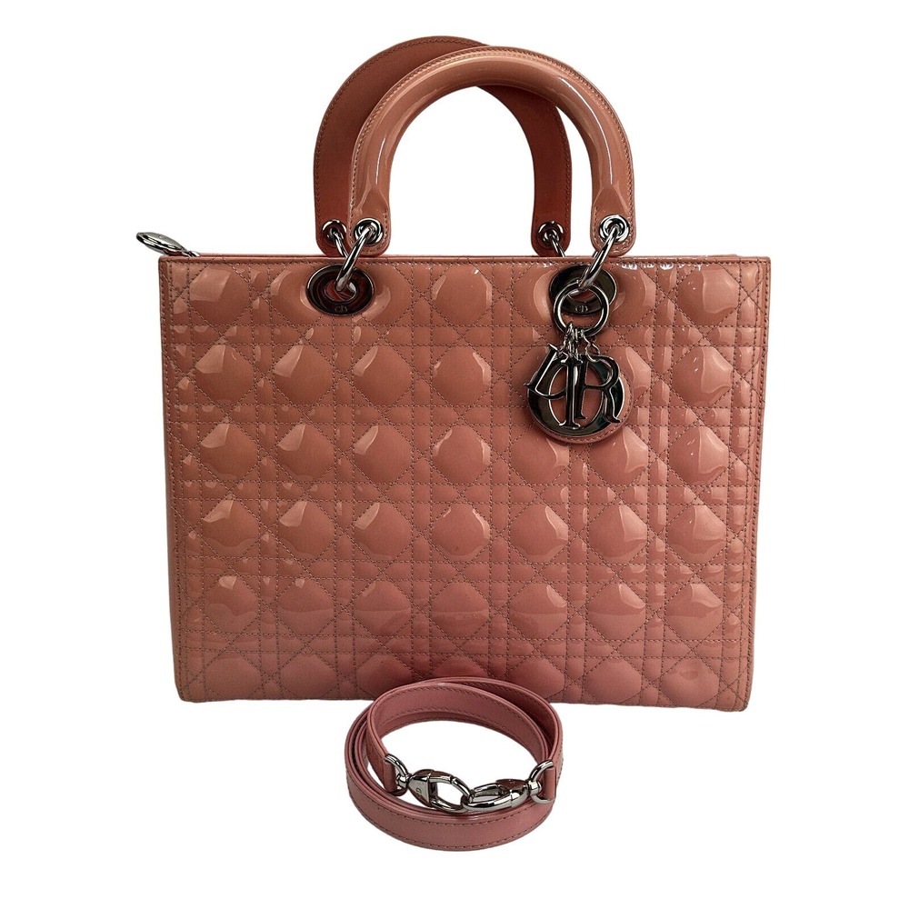 💎✨BEAUTIFUL✨💎Authentic Christian Lady Dior Large Patent Leather Cannage